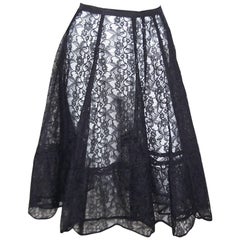 Vintage Seductive 1950's Black Lace Crinoline Petticoat Slip