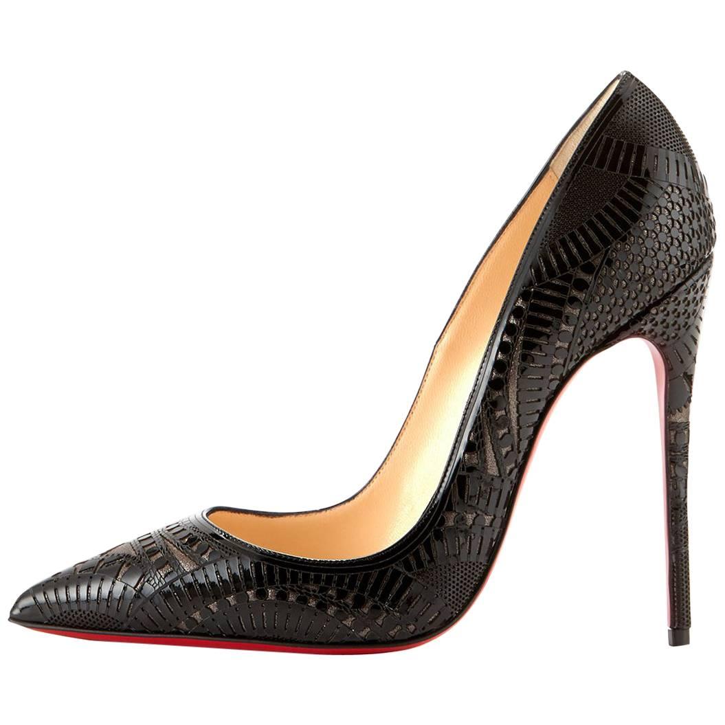 Christian Louboutin New Sold Out Black Patent So Kate Heels Pumps in Box
