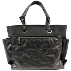 Chanel Black Canvas Biarritz XL Tote Bag