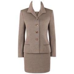 GIVENCHY Couture A/W 1998 ALEXANDER McQUEEN 2 Piece Wool Blazer Dress Suit Set