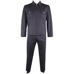Men's DOLCE & GABBANA Navy Wool Blend Workwear Inspired Suit