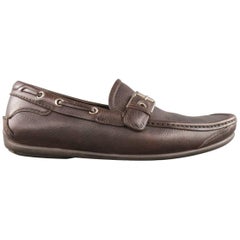 Men's SALVATORE FERRAGAMO Size 8.5 Brown Leather Buckle Strap Loafers
