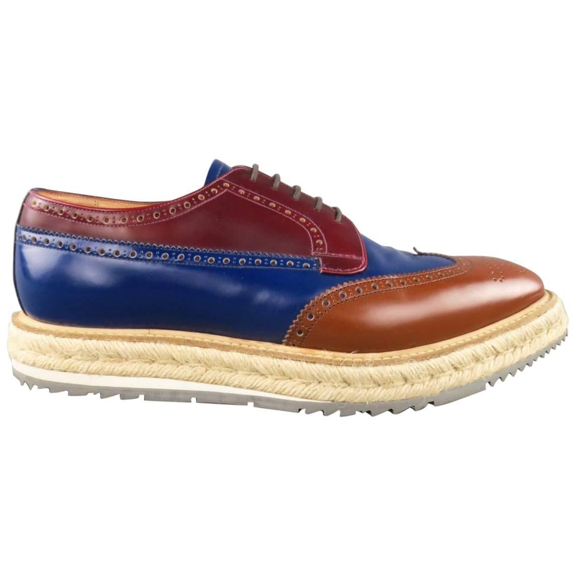 Men's PRADA Size 9.5 Multi-Color Wingtip Platform Espadrille Brogues Spring  2011 For Sale at 1stDibs | prada spring 2011, prada brogues, mens prada  brogues