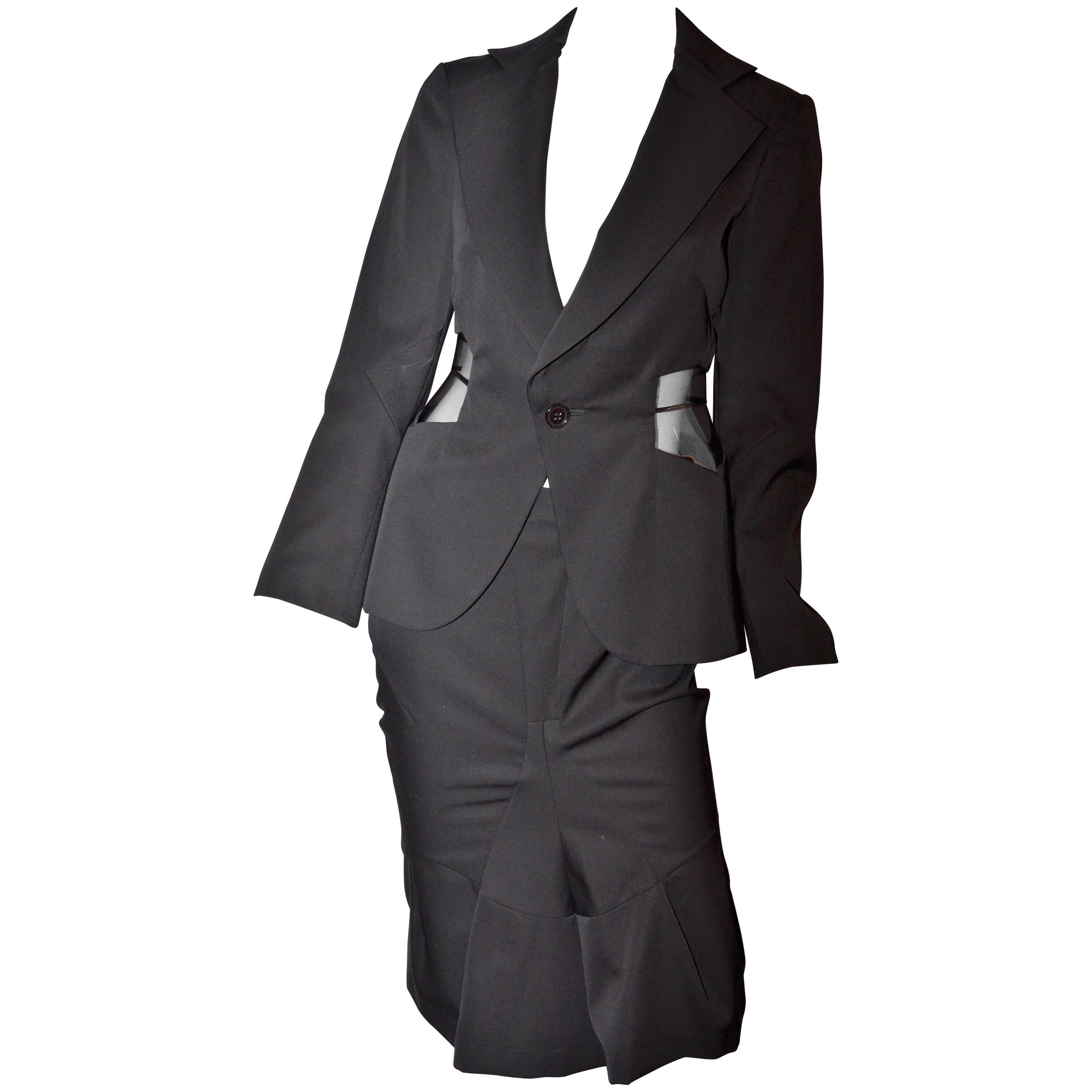 Comme des Garçons Junya Watanabe Skirt Jacket Suit See Through Panels 2001