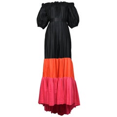 Yves Saint Laurent Iconic 3 Tier Peasant Gown 1970s