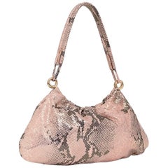 Kate Spade Marina Ibiza Metallic Pink Snake Print Hobo Shoulder Bag