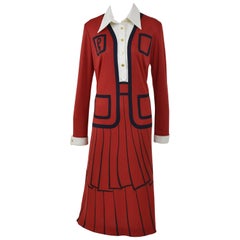 1970s ROBERTA di CAMERINO Trompe l'Oeil Jersey Dress