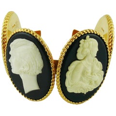 Chanel Vintage Uber Rare Cameo Manschette Armband Sammler