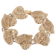 Yves Saint Laurent rusticated gilt metal 'hearts' bracelet, 1980s