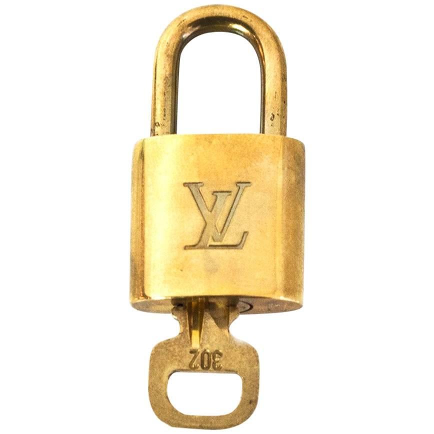 Louis Vuitton Goldtone Lock & Key #302