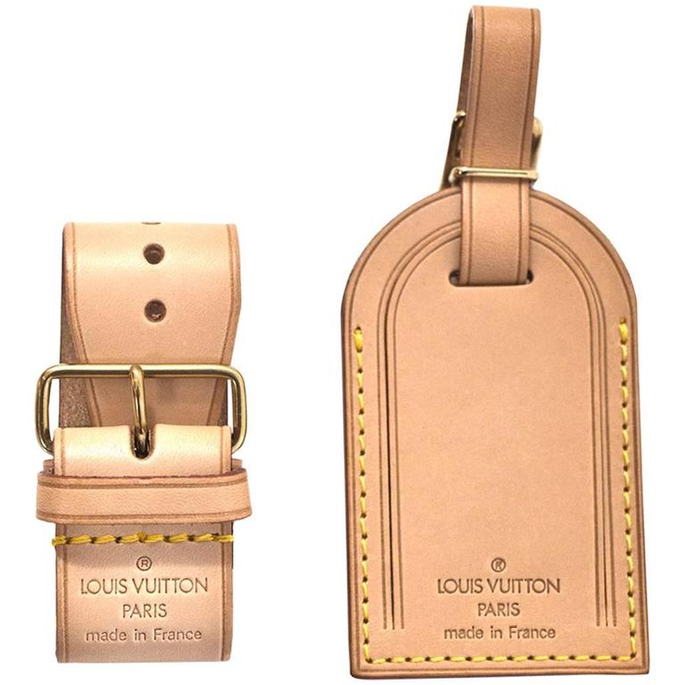 Louis Vuitton Vachetta Luggage Tag and Loop with Dust Bag at 1stdibs