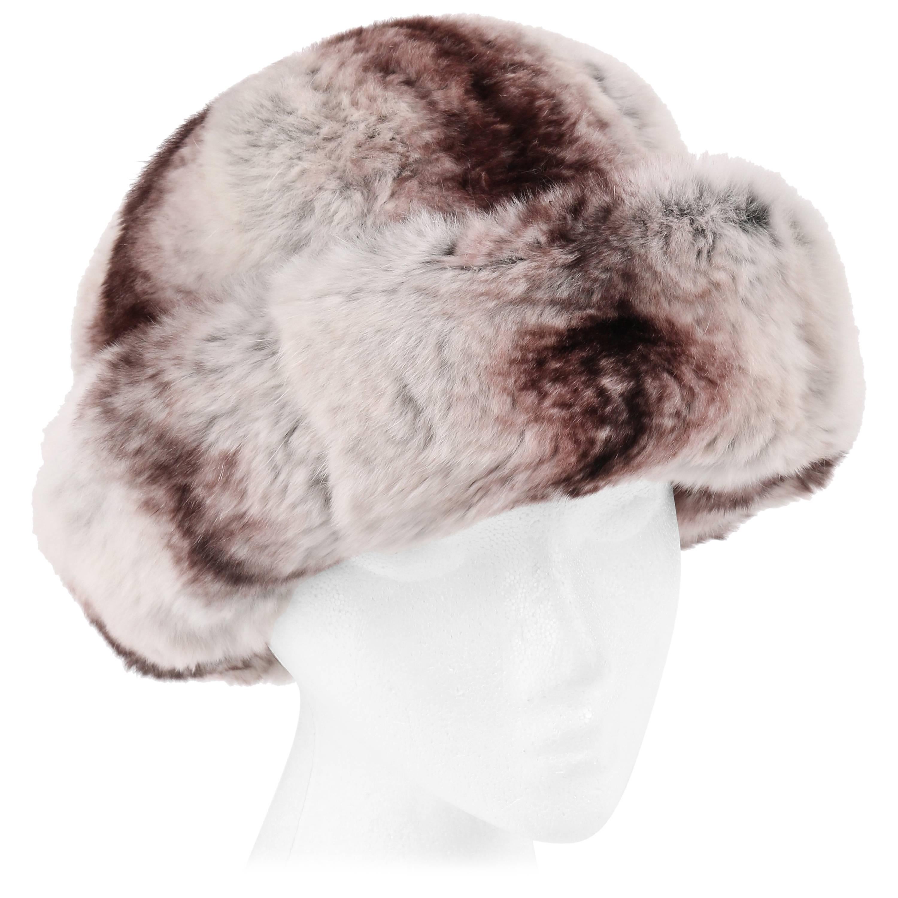 CHRISTIAN DIOR Chapeaux c.1960's MARC BOHAN Chinchilla Fur Bumper Hat