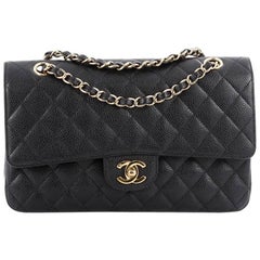 Chanel Vintage Classic Double Flap Bag Quilted Caviar Medium