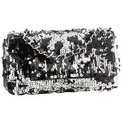 Chanel Summer Night Flap Bag Sequins with Leather Mediu