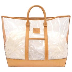 Retro Louis Vuitton Isaac Mizrahi Clear Vinyl x Leather Limited Tote Bag