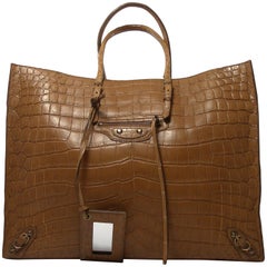 RARE and Difficute to find  / Balenciaga Papier A4  Crocodile Leather Tote Bag 