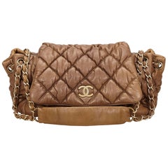 Chanel Brown Lambskin Leather Bubble Shoulder Bag 11