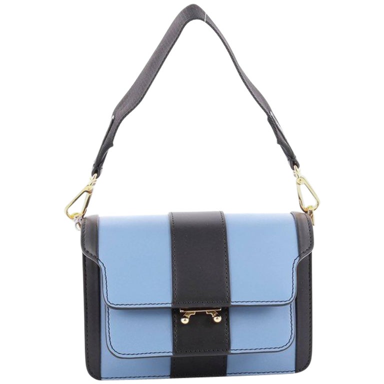 Trunk Mini Leather Shoulder Bag in Blue - Marni