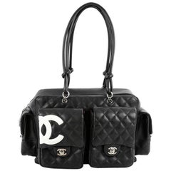 Chanel Cambon Multipocket Reporter Handbag Quilted Lambskin Large