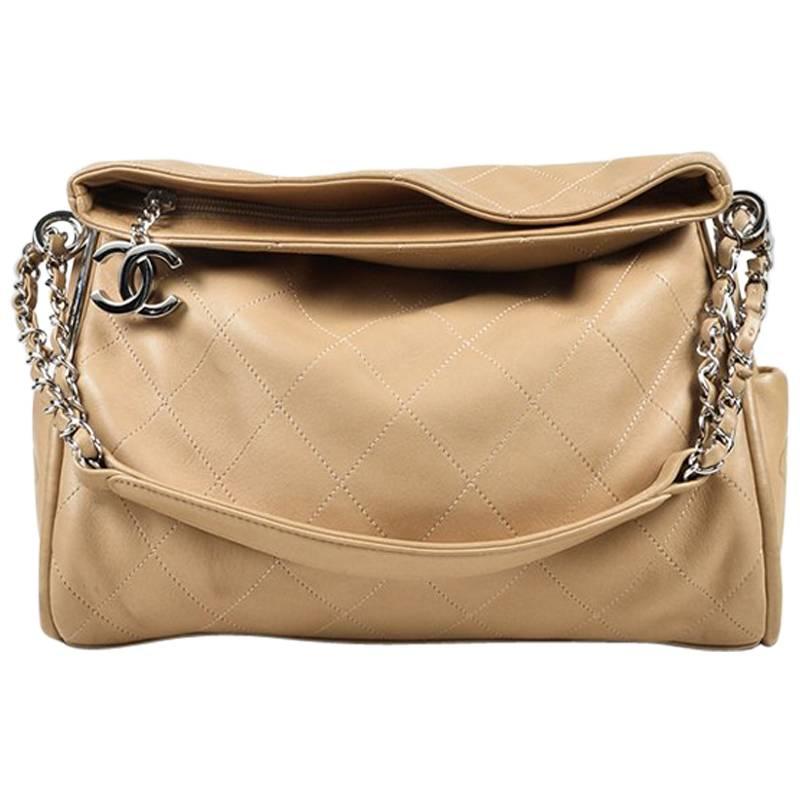 Chanel Tan Quilted Leather Medium "Ultimate Soft" Shoulder Bag For Sale