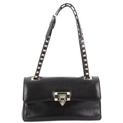 Valentino Rockstud Flip Lock Flap Bag Leather Medium 9