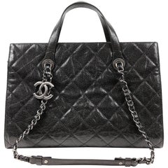 Chanel Black Distressed Caviar Day Bag Tote