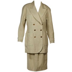 Tan Chanel Skirt Suit Set 12