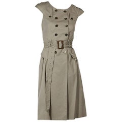 Tan Burberry London Trench-Style Dress