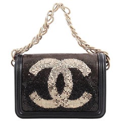 Chanel Hollywood Flap Bag Beaded Metal Mesh and Leather