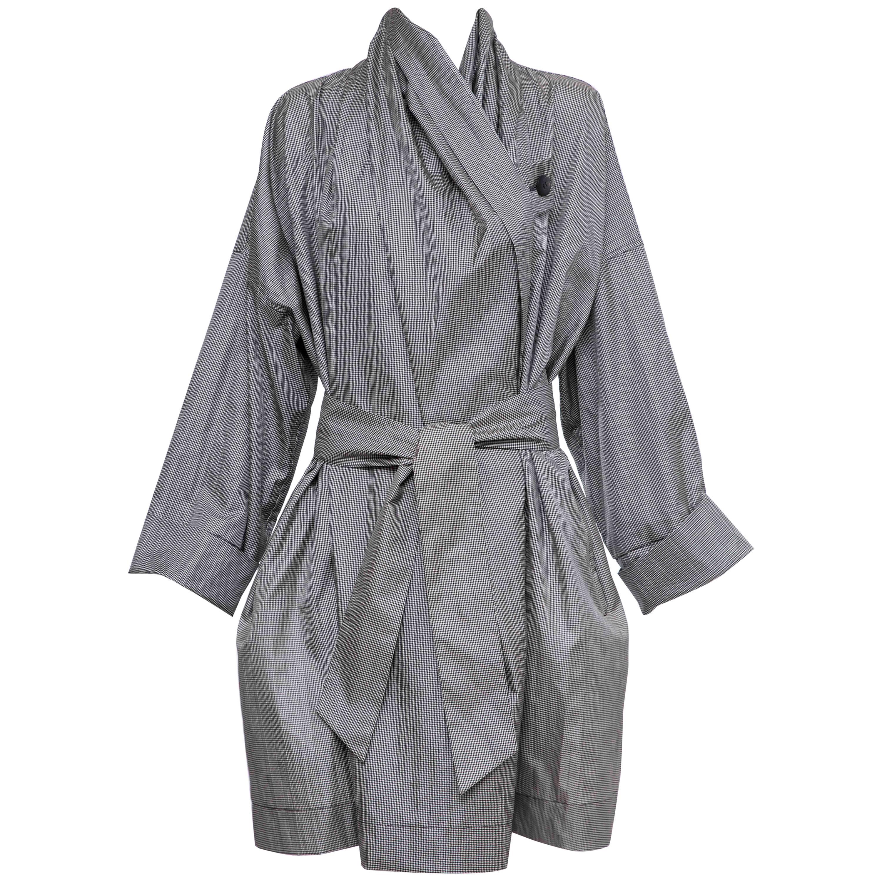 Issey Miyake Houndstooth Trench Coat Metropolitan of Art Collection, Circa 1985 For Sale