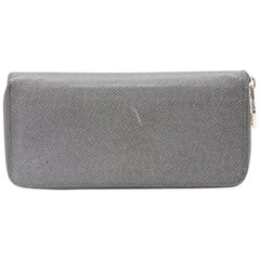 Louis Vuitton Zippy Vertical Gray Taiga Leather Wallet 