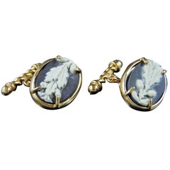 bronze and wedgwood porcelain cuff links