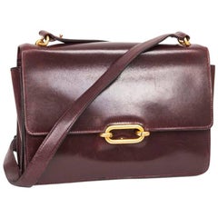 HERMES Vintage Flap Bag in Red Box H Leather