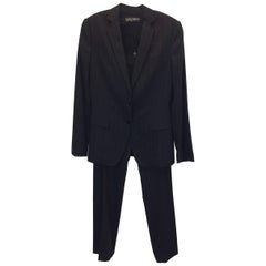 Dolce & Gabbana Black Pantsuit with Red Toned Pinstripes