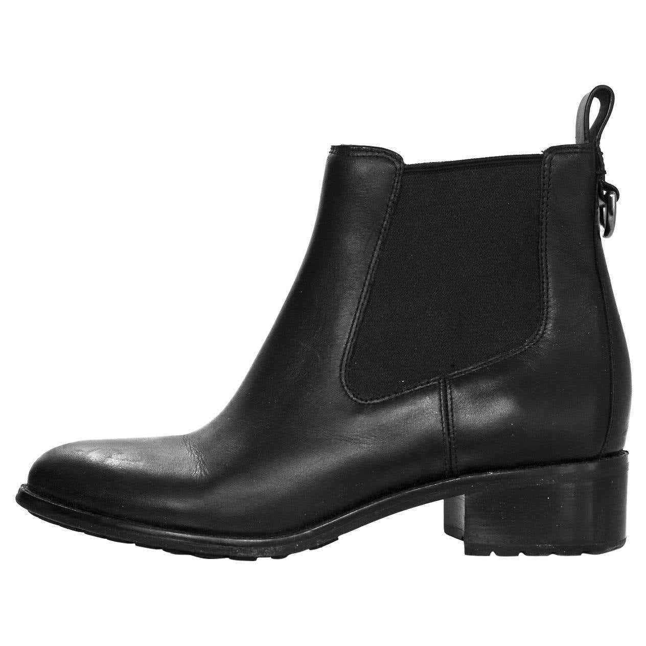 Cole Haan Black Leather Ankle Boots Sz 8 with Box For Sale at 1stDibs