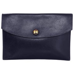 Hermes Vintage Navy Epsom Leather Rio Clutch Bag