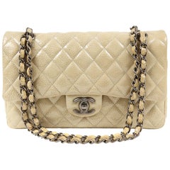 Chanel Special Edition Beige Leather Classic Flap Bag