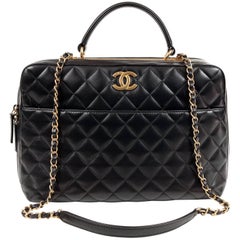 Chanel Black Lambskin Trendy CC Bowling Bag