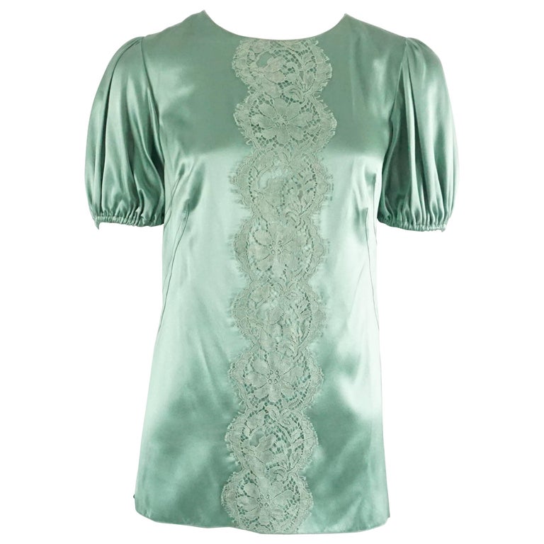 Dolce And Gabbana Seafoam Satin Lace Top 40 For At 1stdibs Dolce Gabbana Seafoam Satin And Lace Top 40 For