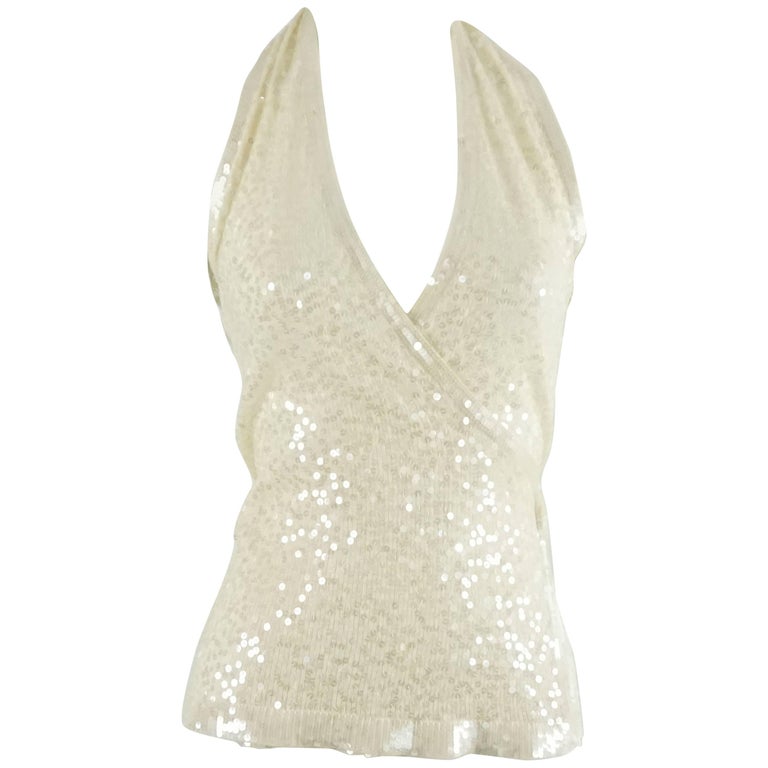 cream halter neck top