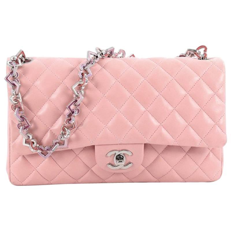 Chanel Vintage Valentine Hearts Flap Bag Quilted Lambskin Medium