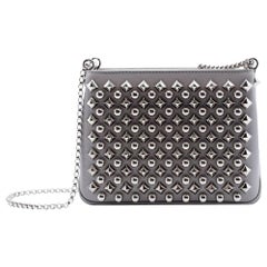Christian Louboutin Small Triloubi Silver Spiked Shoulder Bag