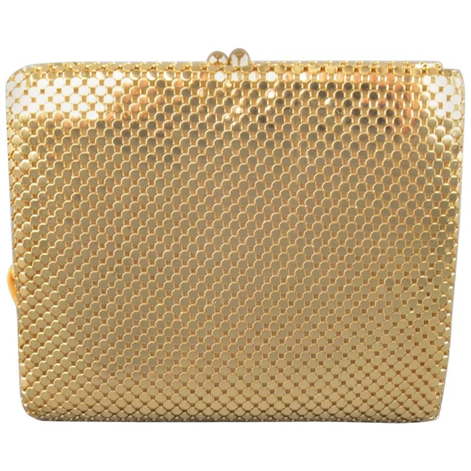 Vintage LIVINGSTON Bros. Gold Metal Chainmail Mesh Coin Purse Wallet