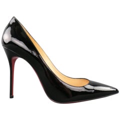 CHRISTIAN LOUBOUTIN Size 9 Black Patent Leather DECOLETTE Pumps