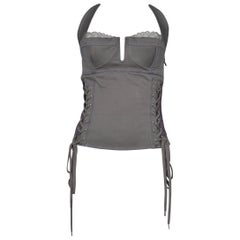Dior By John Galliano Top Bustier Corset Gris 2004