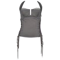 Dior By John Galliano Grey Corset Bustier Top 2004