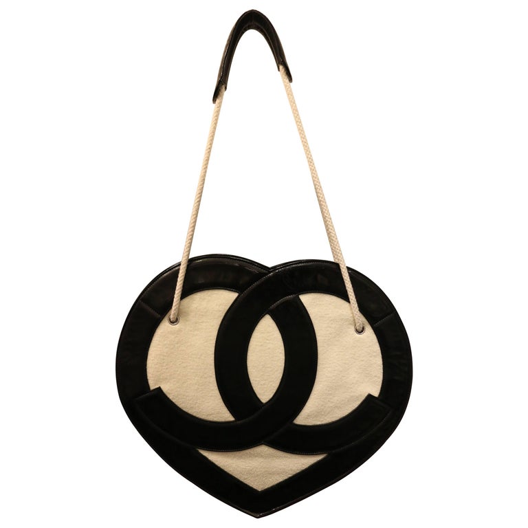 Chanel Terry "CC" Heart Shaped Shoulder Bag at 1stDibs | heart shaped chanel  bag