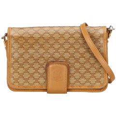 Celine Brown PVC Macadam Shoulder Bag 11