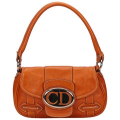 Dior Orange Leather Shoulder Bag 9