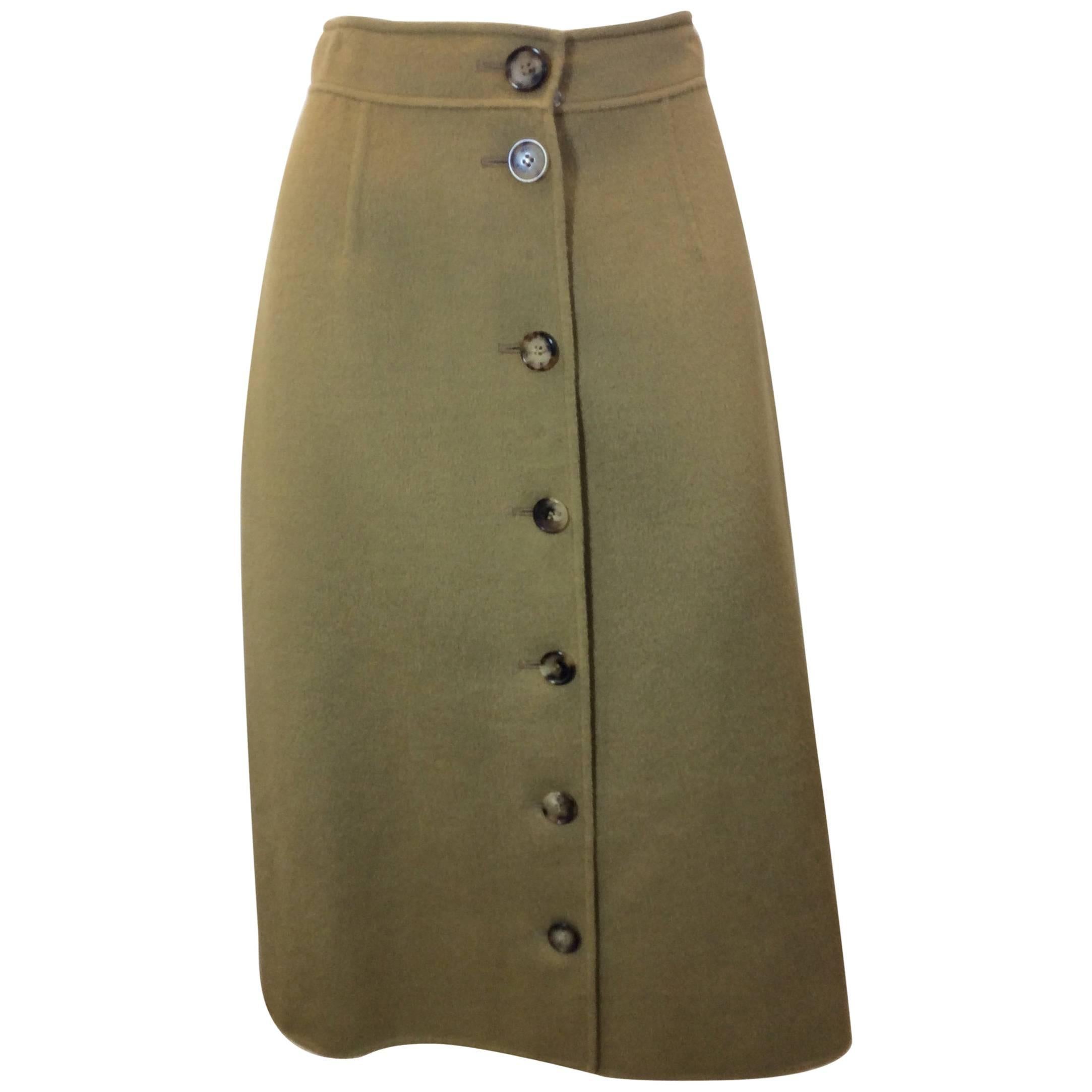 Bergdorf Goodman Button Down A-Line Skirt For Sale
